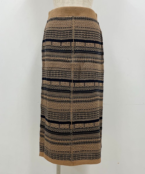PICCIN（ピッチン）の「【WEB限定】ジャガードボーダーニットスカート（スカート・レディース・ブラウン/ブラック・L/M）」の11枚目の写真