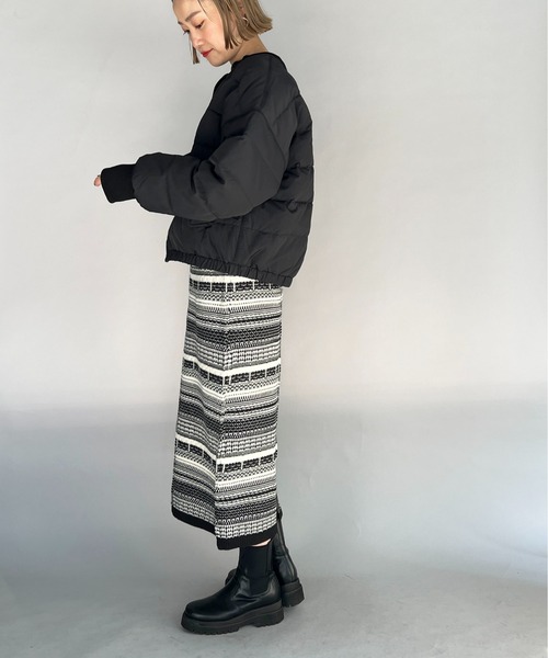 PICCIN（ピッチン）の「【WEB限定】ジャガードボーダーニットスカート（スカート・レディース・ブラウン/ブラック・L/M）」の20枚目の写真