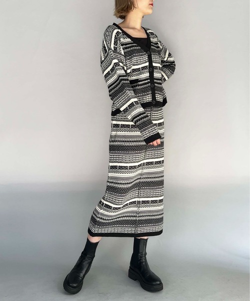 PICCIN（ピッチン）の「【WEB限定】ジャガードボーダーニットスカート（スカート・レディース・ブラウン/ブラック・L/M）」の22枚目の写真