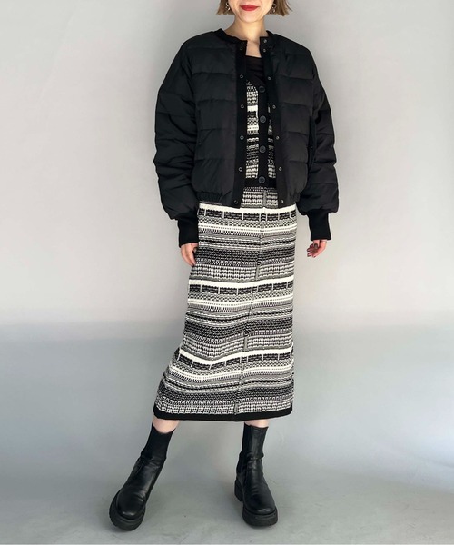 PICCIN（ピッチン）の「【WEB限定】ジャガードボーダーニットスカート（スカート・レディース・ブラウン/ブラック・L/M）」の19枚目の写真