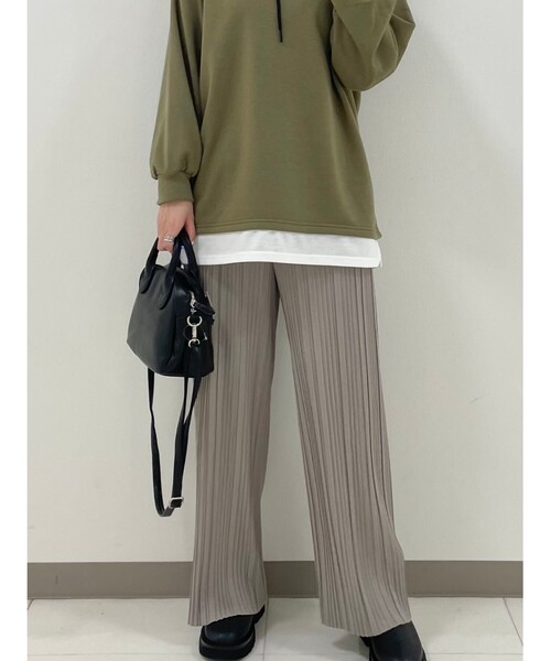 Cutie Blonde（キューティーブロンド）の「◆【S-L】テレコプリーツイージーパンツ（その他パンツ・レディース・ブラック/カーキ/ライトベージュ/ピンク系・01/02/03）」の9枚目の写真