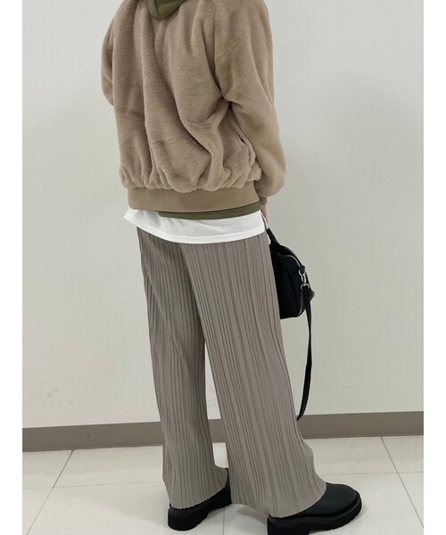 Cutie Blonde（キューティーブロンド）の「◆【S-L】テレコプリーツイージーパンツ（その他パンツ・レディース・ブラック/カーキ/ライトベージュ/ピンク系・01/02/03）」の6枚目の写真