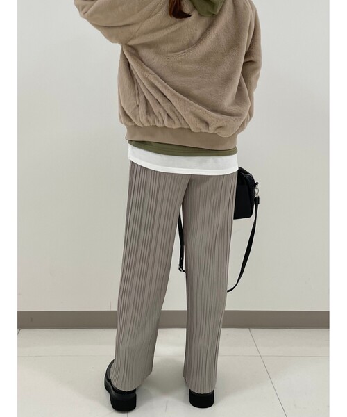 Cutie Blonde（キューティーブロンド）の「◆【S-L】テレコプリーツイージーパンツ（その他パンツ・レディース・ブラック/カーキ/ライトベージュ/ピンク系・01/02/03）」の10枚目の写真