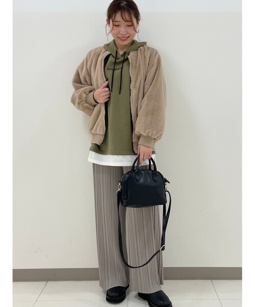 Cutie Blonde（キューティーブロンド）の「◆【S-L】テレコプリーツイージーパンツ（その他パンツ・レディース・ブラック/カーキ/ライトベージュ/ピンク系・01/02/03）」の7枚目の写真