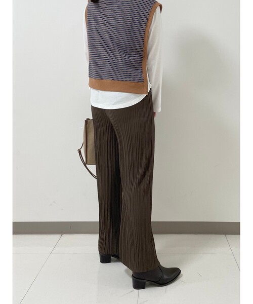 Cutie Blonde（キューティーブロンド）の「◆【S-L】テレコプリーツイージーパンツ（その他パンツ・レディース・ブラック/カーキ/ライトベージュ/ピンク系・01/02/03）」の8枚目の写真