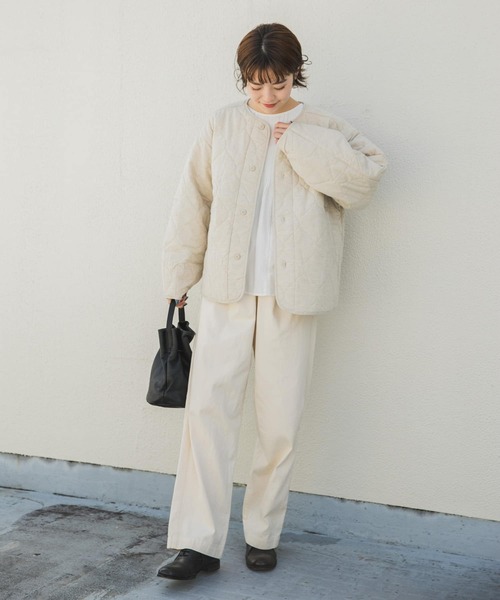 新品　かぐれ　キルトショートコート かぐれ（カグレ）の「キルトショートジャケット（ノーカラージャケット