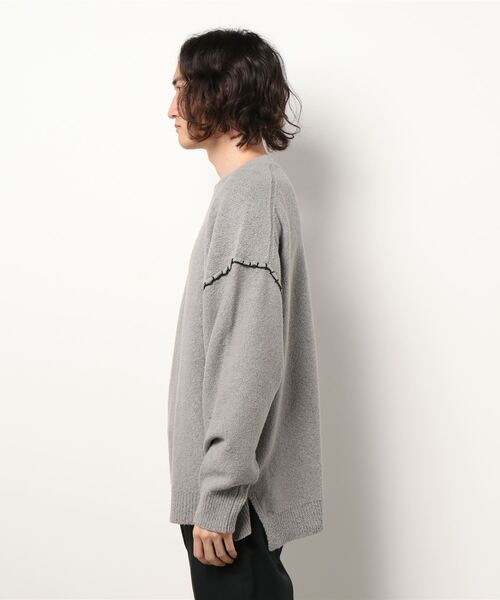 LOWRYS FARM(ローリーズファーム)の「ブランケットステッチニットクルーネック 229032(ニット/セーター・メンズ・ブラック/グレー・MEDIUM/LARGE)」の3枚目の写真