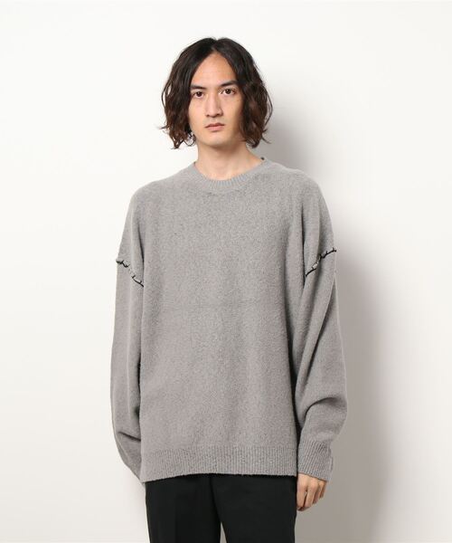 LOWRYS FARM(ローリーズファーム)の「ブランケットステッチニットクルーネック 229032(ニット/セーター・メンズ・ブラック/グレー・MEDIUM/LARGE)」の10枚目の写真