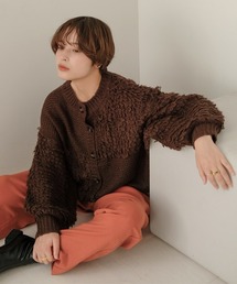 【WEB限定】モヘアループヤーンニットカーディガン