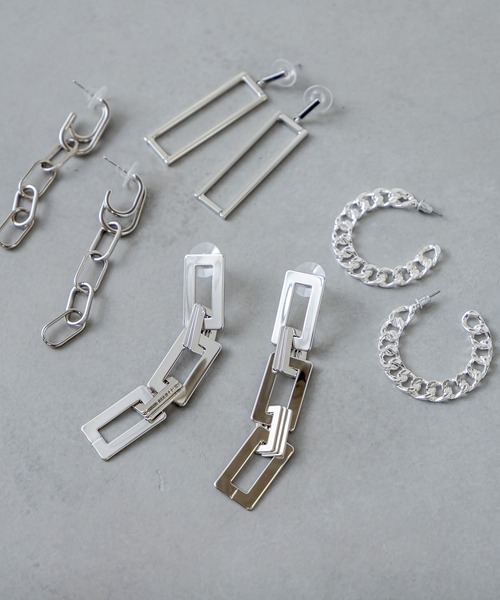 RASVOA（ラスボア）の「チェーンフープピアス（ピアス（両耳用）・レディース・シルバー・FREE）」の2枚目の写真
