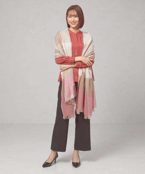 closet story(クローゼットストーリー)の「<closet story(クローゼットストーリー)>カラーチェック ストール(ストール/ショール・レディース・ピンク/イエロー・FREE)」の7枚目の写真