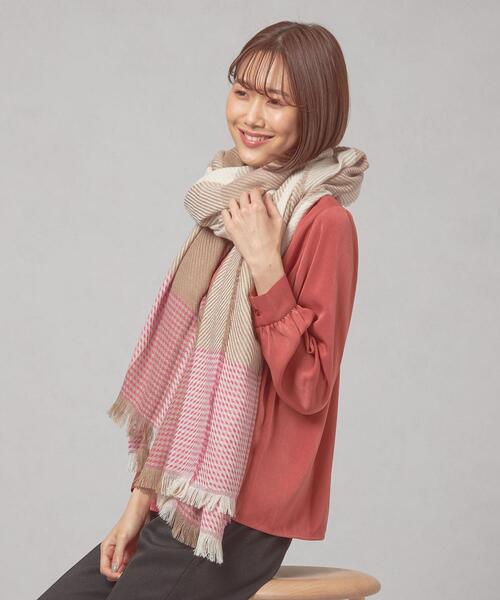 closet story(クローゼットストーリー)の「<closet story(クローゼットストーリー)>カラーチェック ストール(ストール/ショール・レディース・ピンク/イエロー・FREE)」の8枚目の写真