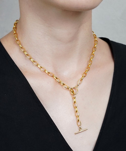 ISOLATION（アイソレーション）の「【ISOLATION / アイソレーション】silver925 Oval Chain Necklace/　オーバルチェーンネックレス（ネックレス・レディース・ゴールド/シルバー×ゴールド・43cm）」の21枚目の写真