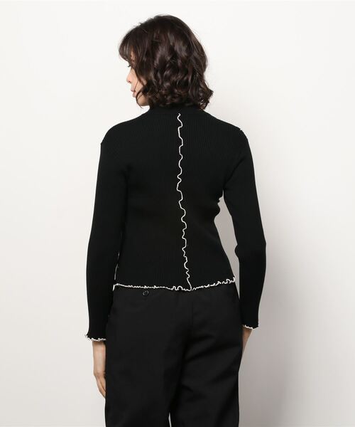 EACH.（イーチ）の「【EACH】MELLOW STITCH RIB KNIT PO リブニットハイネック（ニット/セーター・レディース・グリーン/ベージュ/ブラック・FREE）」の5枚目の写真