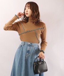【EACH】MELLOW STITCH RIB KNIT PO リブニットハイネック