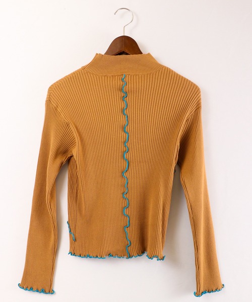 EACH.（イーチ）の「【EACH】MELLOW STITCH RIB KNIT PO リブニットハイネック（ニット/セーター・レディース・グリーン/ベージュ/ブラック・FREE）」の19枚目の写真