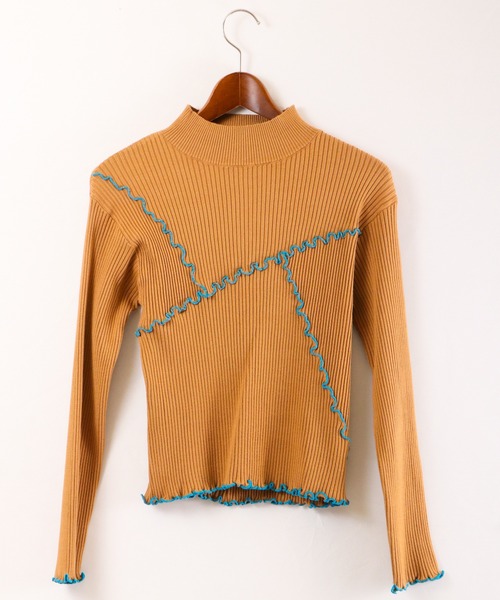 EACH.（イーチ）の「【EACH】MELLOW STITCH RIB KNIT PO リブニットハイネック（ニット/セーター・レディース・グリーン/ベージュ/ブラック・FREE）」の18枚目の写真