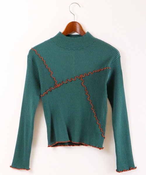 EACH.（イーチ）の「【EACH】MELLOW STITCH RIB KNIT PO リブニットハイネック（ニット/セーター・レディース・グリーン/ベージュ/ブラック・FREE）」の21枚目の写真