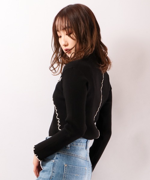 EACH.（イーチ）の「【EACH】MELLOW STITCH RIB KNIT PO リブニットハイネック（ニット/セーター・レディース・グリーン/ベージュ/ブラック・FREE）」の15枚目の写真