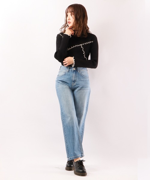 EACH.（イーチ）の「【EACH】MELLOW STITCH RIB KNIT PO リブニットハイネック（ニット/セーター・レディース・グリーン/ベージュ/ブラック・FREE）」の17枚目の写真