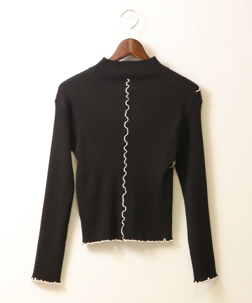 EACH.（イーチ）の「【EACH】MELLOW STITCH RIB KNIT PO リブニットハイネック（ニット/セーター・レディース・グリーン/ベージュ/ブラック・FREE）」の13枚目の写真