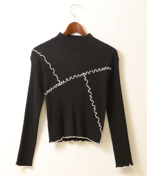 EACH.（イーチ）の「【EACH】MELLOW STITCH RIB KNIT PO リブニットハイネック（ニット/セーター・レディース・グリーン/ベージュ/ブラック・FREE）」の12枚目の写真