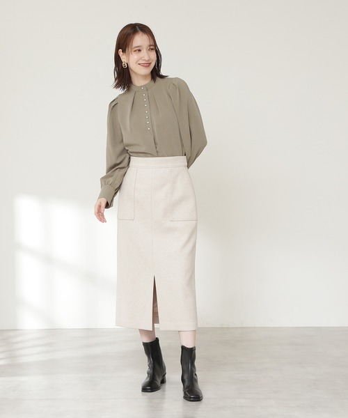 N.（N. Natural Beauty Basic）（エヌエヌナチュラルビューティーベーシック）の「【S Size Line】◆フロントスリットタイトスカート（スカート・レディース・モカ/ブルー/ナチュラル・SMALL/MEDIUM）」の17枚目の写真