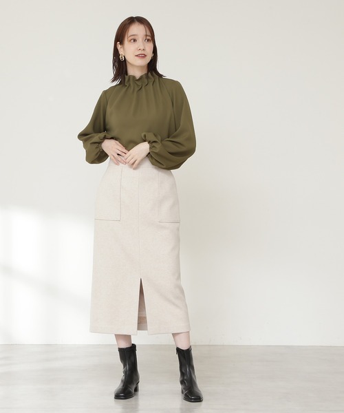 N.（N. Natural Beauty Basic）（エヌエヌナチュラルビューティーベーシック）の「【S Size Line】◆フロントスリットタイトスカート（スカート・レディース・モカ/ブルー/ナチュラル・SMALL/MEDIUM）」の18枚目の写真