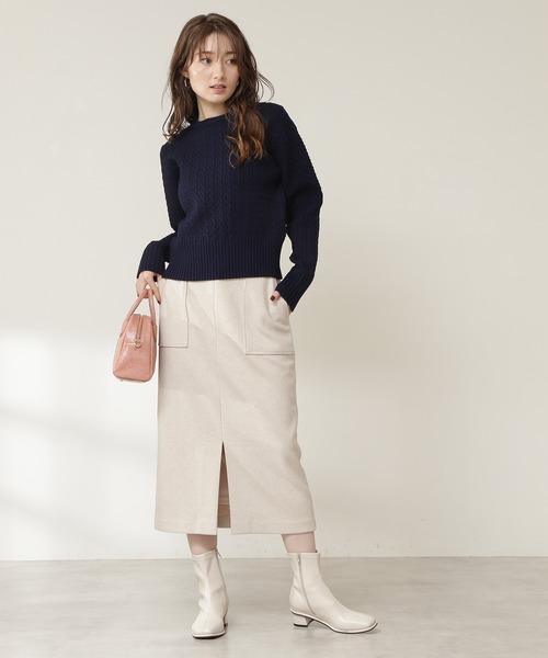 N.（N. Natural Beauty Basic）（エヌエヌナチュラルビューティーベーシック）の「【S Size Line】◆フロントスリットタイトスカート（スカート・レディース・モカ/ブルー/ナチュラル・SMALL/MEDIUM）」の19枚目の写真