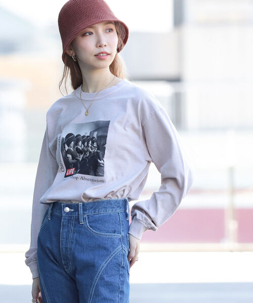 GOOD ROCK SPEED(グッドロックスピード)の「GOOD ROCK SPEED × Ray BEAMS / 別注 LIFE ロングスリーブ Tシャツ(Tシャツ/カットソー・レディース・ホワイト/ブラック/ベージュ・ONE SIZE)」の20枚目の写真