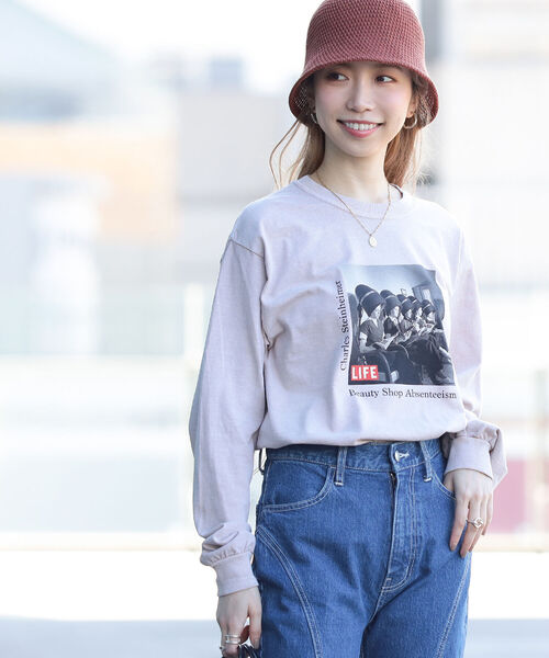 GOOD ROCK SPEED(グッドロックスピード)の「GOOD ROCK SPEED × Ray BEAMS / 別注 LIFE ロングスリーブ Tシャツ(Tシャツ/カットソー・レディース・ホワイト/ブラック/ベージュ・ONE SIZE)」の19枚目の写真