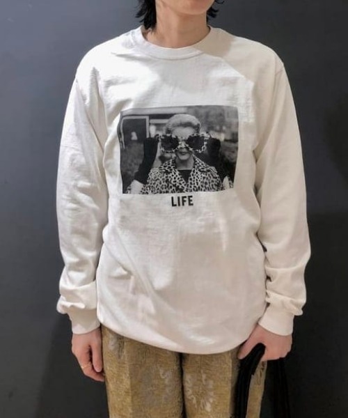 GOOD ROCK SPEED(グッドロックスピード)の「GOOD ROCK SPEED × Ray BEAMS / 別注 LIFE ロングスリーブ Tシャツ(Tシャツ/カットソー・レディース・ホワイト/ブラック/ベージュ・ONE SIZE)」の22枚目の写真