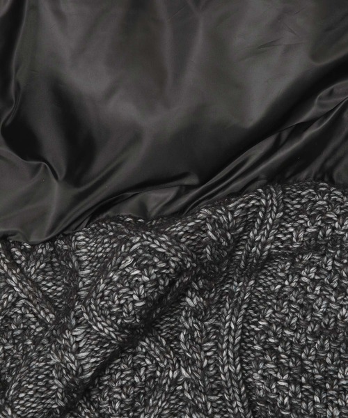 The DUFFER of ST.GEORGE(ザダファーオブセントジョージ)の「HIGH NECKED SWITCHING KNIT DOWN JACKET:ハイネックデザイン ニット切替 ダウンジャケット(ダウンジャケット/コート・メンズ・ブラック/グレー・SMALL/MEDIUM/LARGE/X-LARGE)」の15枚目の写真