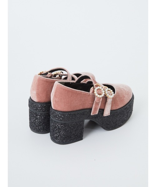 Ank Rouge(アンクルージュ)の「パールバックルWベルト厚底シューズ(その他シューズ・レディース・ブラック/ピンク・M/L)」の7枚目の写真