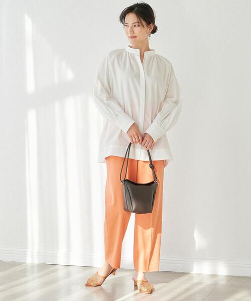 green label relaxing（グリーンレーベルリラクシング）の「タイプライター ボリューム ブラウス（シャツ/ブラウス・レディース・ホワイト/オリーブ/ダークグレー・FREE）」の8枚目の写真