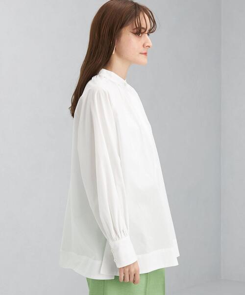 green label relaxing（グリーンレーベルリラクシング）の「タイプライター ボリューム ブラウス（シャツ/ブラウス・レディース・ホワイト/オリーブ/ダークグレー・FREE）」の10枚目の写真