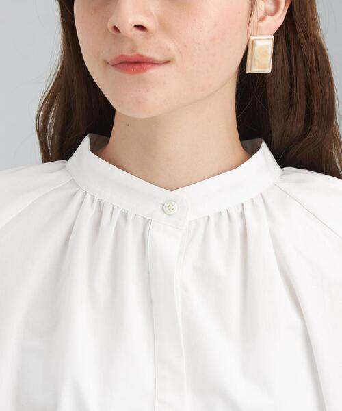 green label relaxing（グリーンレーベルリラクシング）の「タイプライター ボリューム ブラウス（シャツ/ブラウス・レディース・ホワイト/オリーブ/ダークグレー・FREE）」の12枚目の写真