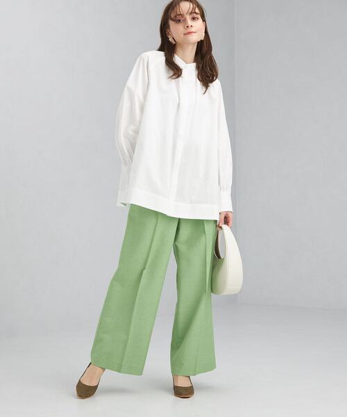 green label relaxing（グリーンレーベルリラクシング）の「タイプライター ボリューム ブラウス（シャツ/ブラウス・レディース・ホワイト/オリーブ/ダークグレー・FREE）」の19枚目の写真