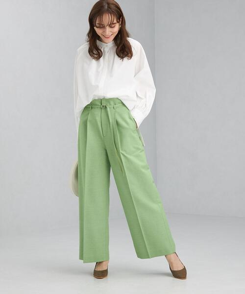 green label relaxing（グリーンレーベルリラクシング）の「タイプライター ボリューム ブラウス（シャツ/ブラウス・レディース・ホワイト/オリーブ/ダークグレー・FREE）」の20枚目の写真