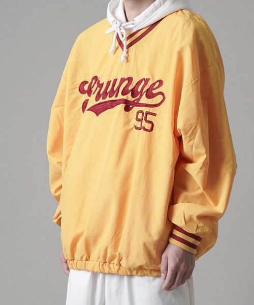 SPINNS（スピンズ）の「【ビッグシルエット】GRUNGE 95リブライン ナイロンプルオーバートップス（その他トップス・メンズ・ホワイト/サックスブルー/イエロー/グリーン/ロイヤルブルー・ONESIZE）」の9枚目の写真