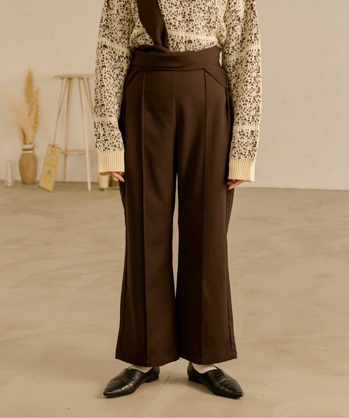 Ambre Neige(アンブルネージュ)の「ワンショルセンタープレスパンツ/【WEB/EC限定商品】(その他パンツ・レディース・ダークブラウン/モカ・FREE)」の3枚目の写真