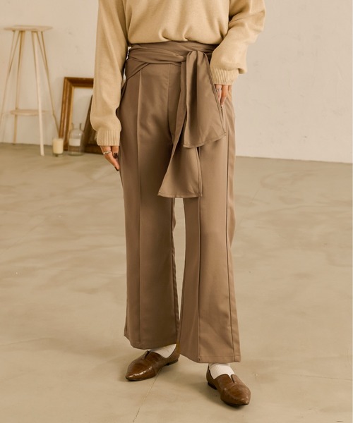 Ambre Neige(アンブルネージュ)の「ワンショルセンタープレスパンツ/【WEB/EC限定商品】(その他パンツ・レディース・ダークブラウン/モカ・FREE)」の18枚目の写真