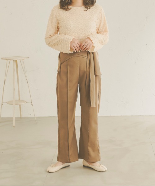 Ambre Neige(アンブルネージュ)の「ワンショルセンタープレスパンツ/【WEB/EC限定商品】(その他パンツ・レディース・ダークブラウン/モカ・FREE)」の15枚目の写真