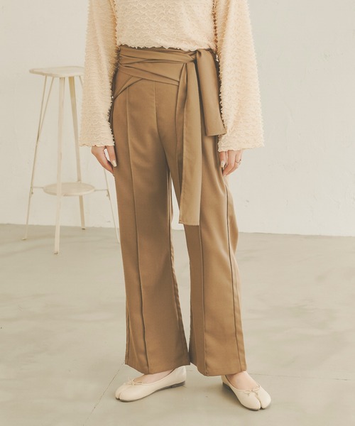 Ambre Neige(アンブルネージュ)の「ワンショルセンタープレスパンツ/【WEB/EC限定商品】(その他パンツ・レディース・ダークブラウン/モカ・FREE)」の16枚目の写真