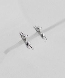 ぶら下がりネコプチピアス/SV925ポスト