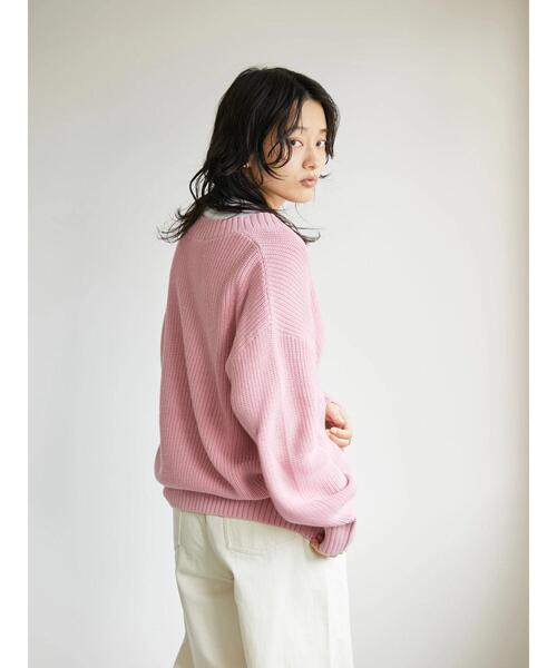 AMERICAN HOLIC(アメリカンホリック)の「パールボタン片畦ニットカーディガン(カーディガン/ボレロ・レディース・ピンク/ブルー・L/M)」の22枚目の写真