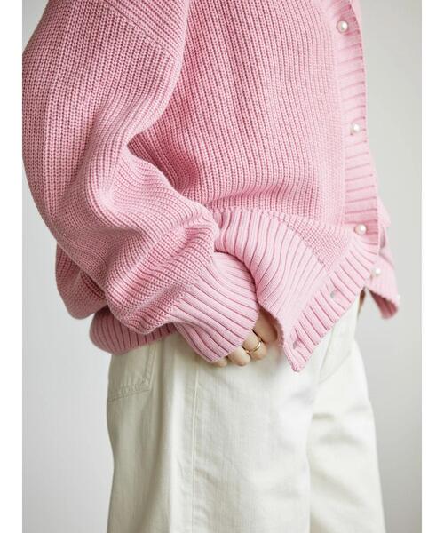 AMERICAN HOLIC(アメリカンホリック)の「パールボタン片畦ニットカーディガン(カーディガン/ボレロ・レディース・ピンク/ブルー・L/M)」の20枚目の写真