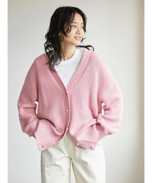 AMERICAN HOLIC(アメリカンホリック)の「パールボタン片畦ニットカーディガン(カーディガン/ボレロ・レディース・ピンク/ブルー・L/M)」の18枚目の写真