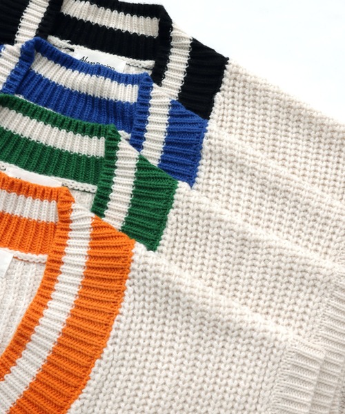 andme(アンドミー)の「ショート丈チルデンニットベスト(ベスト・レディース・ホワイト×グリーン/ホワイト×ブラック/ホワイト系その他/ホワイト×ブルー/オレンジ系その他・M)」の15枚目の写真