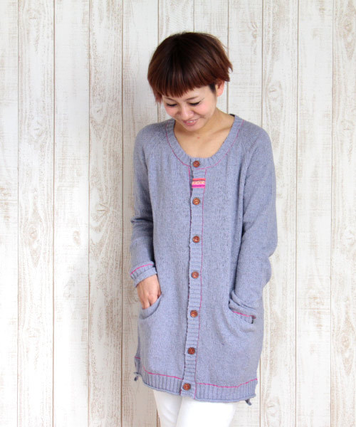 チチカカ（チチカカ）の「スラブチロリー　ロングカーディガン　　　　（カーディガン/ボレロ・レディース・イエロー/グリーン/グレー/ブラック・MEDIUM/LARGE）」の3枚目の写真